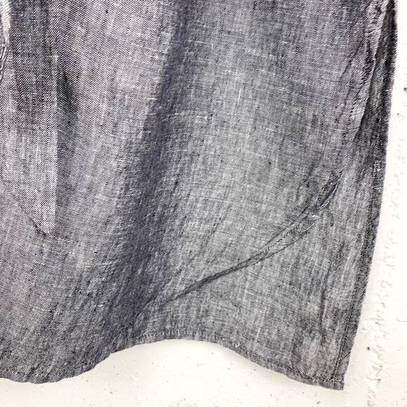 Neiman Marcus Womens Linen Shirtdress Roll Tab Sleeves Blue Mini Size Small - Picture 6 of 11